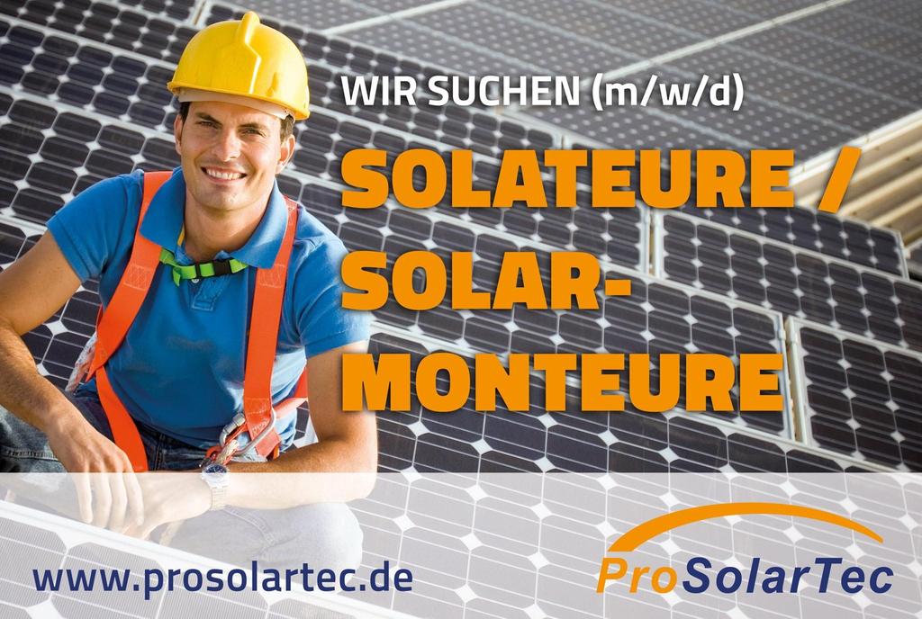 Wir suchen Solarmonteure und Solateure (m/w/d)